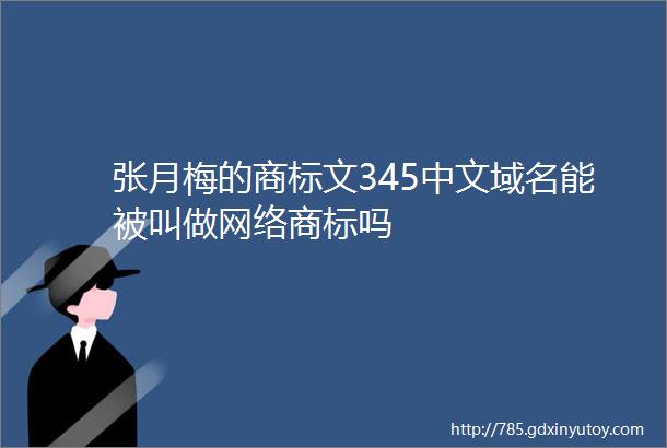 张月梅的商标文345中文域名能被叫做网络商标吗